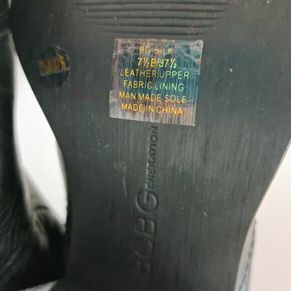 BCBGeneration "Silk" Slouchy Black Leather Cowboy Boots Western Size 7.5 - Picture 10 of 12